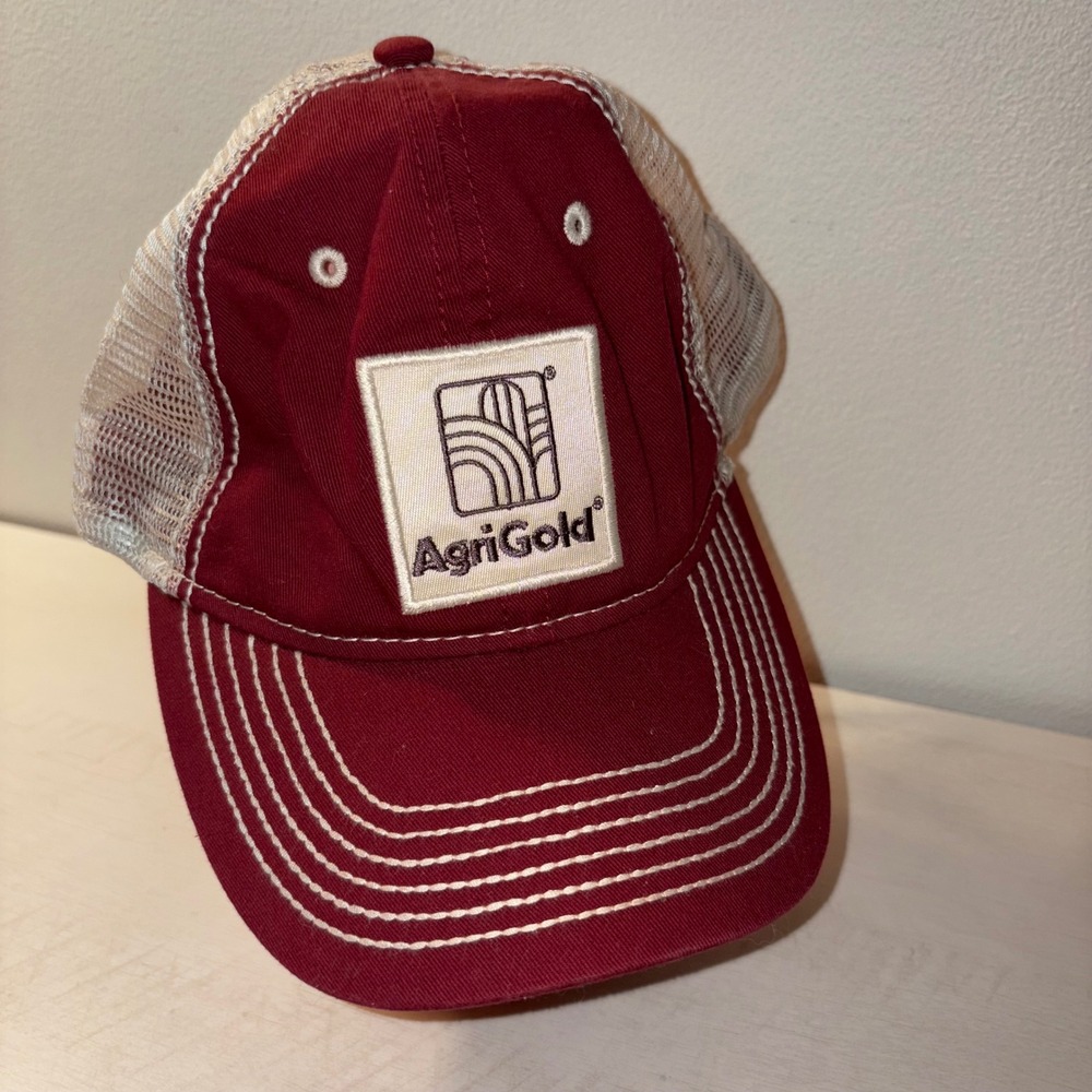 AgriGold‎ Trucker Hat Baseball Cap Mesh Back Adjustable Burgundy